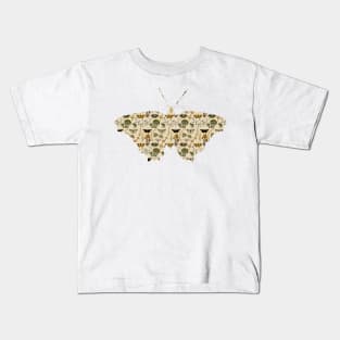 Butterflies, Flowers, Plants and Mushrooms Earthy Tones Kids T-Shirt